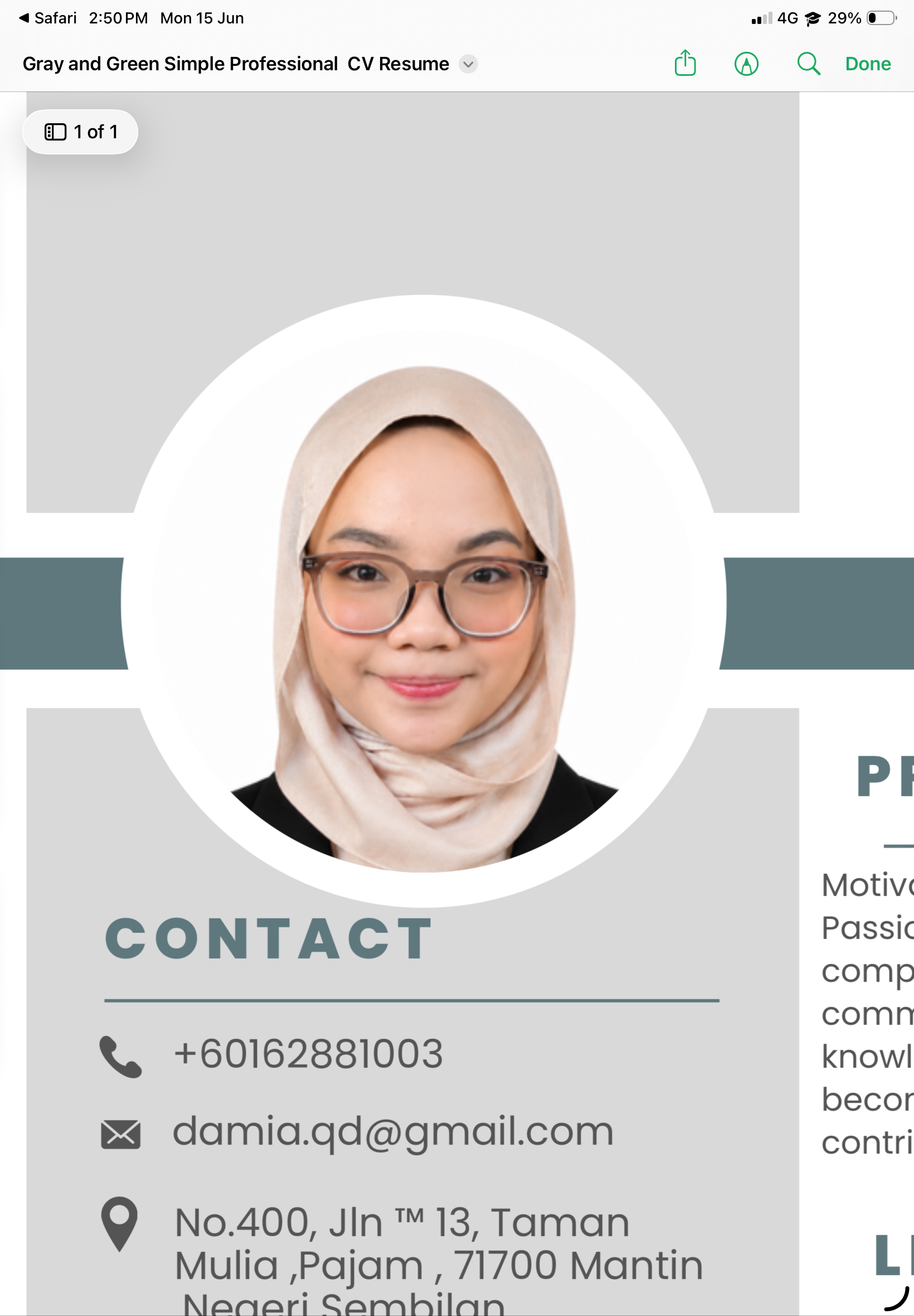 Qalisha Damia bt Mohd Khairi